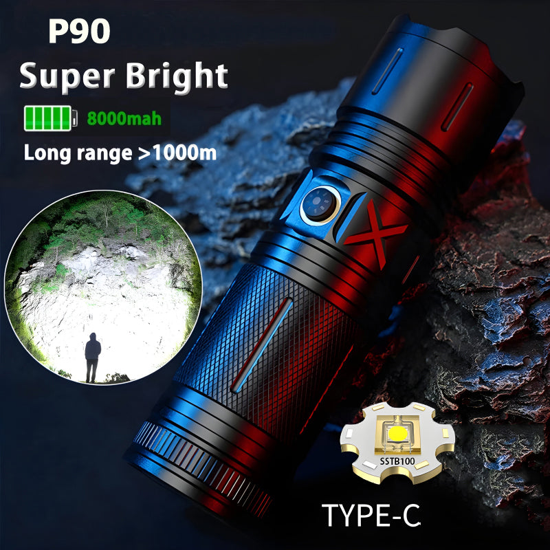 Heavy Duty Metal Zoom Torch Light / Flashlight | Type-C in + Powerbank | RuiLang RL-2210